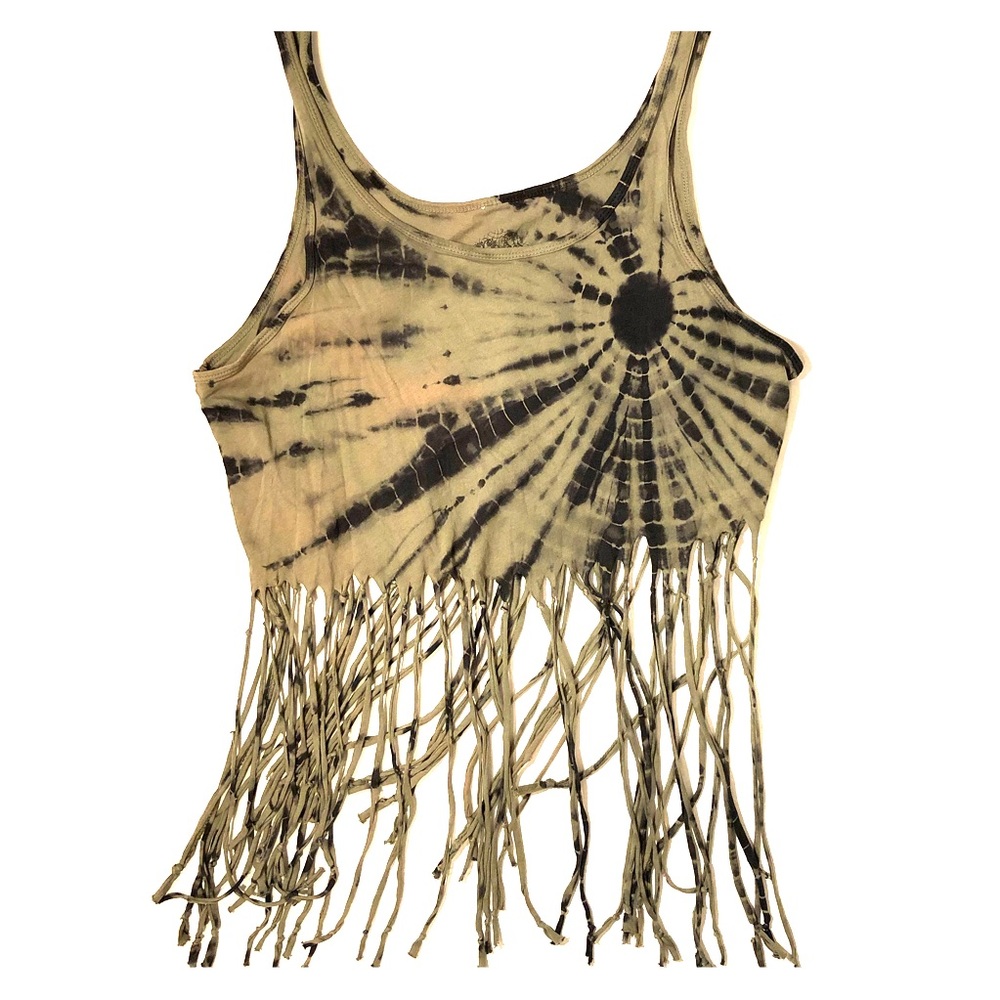 Shredded Cropped TieDie Festival Boho Renaissance Crop Top Brand Stranded XL